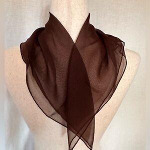 Rich Chocolatey Brown Scarf/Purse Twilly Sheer 
￼